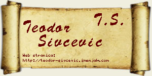 Teodor Sivčević vizit kartica